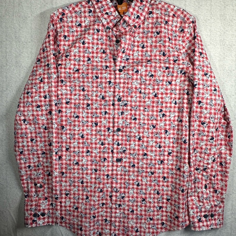 Men's Red Patterned Shirt